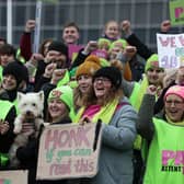 South Lanarkshire EIS members hold a rally outside council headquarters