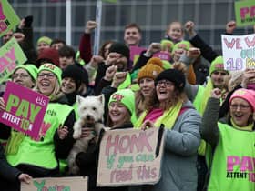South Lanarkshire EIS members hold a rally outside council headquarters