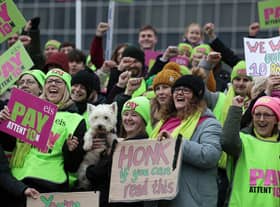 South Lanarkshire EIS members hold a rally outside council headquarters
