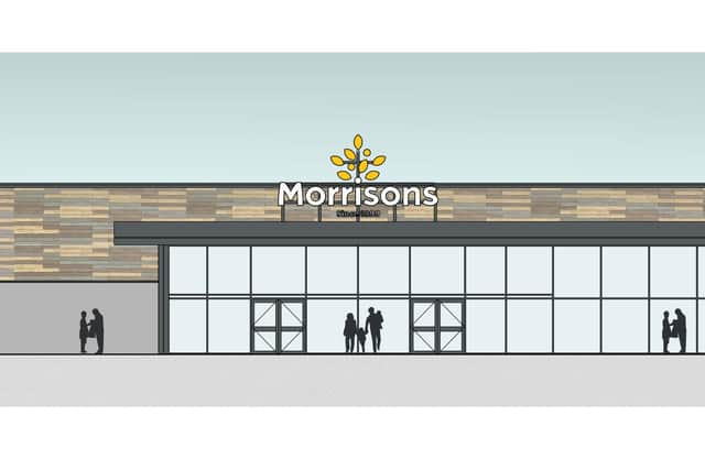 A CGI of how part of the proposed Morrisons supermarket near Stonehaven would look when completed.