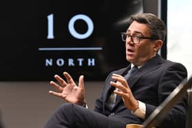 Prime Minister Andy Burnham appearing on Sunday With Laura Kuenssberg, recorded in No 10 North at Heron House in Manchester (Picture: Jeff Overs/BBC/PA Wire)