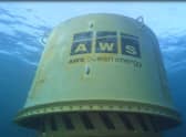 When installed the Waveswing device is moored to an anchor on the seabed using a single tension tether and sits around three metres below the surface.