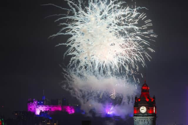 A series of fireworks displays were held in the run-up to midnight at Edinburgh's Hogmanay party. Picture: Scott Louden