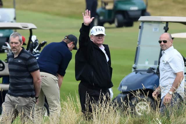 Donald Trump last visited Scotland in July 2018 on a private visit to his Turnberry resort. Picture: Andy Buchanan/AFP/Getty