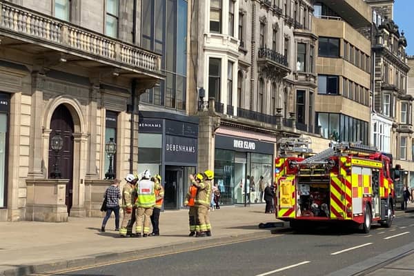 Scottish Fire and Rescue Service dealing with an ongoing incident in Princes Street picture: Lisa Ferguson/JPI Media