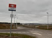 Inverness Airport is reassuringly visible to walkers from its new railway station. Picture: The Scotsman