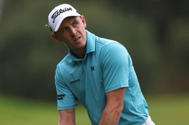 Grant Forrest prepares to hit a shot in the final round of the Horizon Irish Open at The K Club on Sunday. Picture: Richard Heathcote/Getty Images.