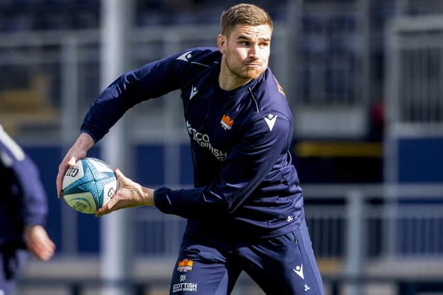 James Lang trains with Edinburgh ahead of the final home match of the season against Ospreys. (Photo by Ewan Bootman / SNS Group)