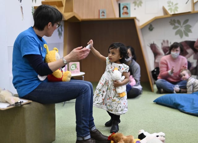 Zoe Johnstone giving a Bookbug session at the Central Children's Library in Edinburgh. Picture: John Devlin