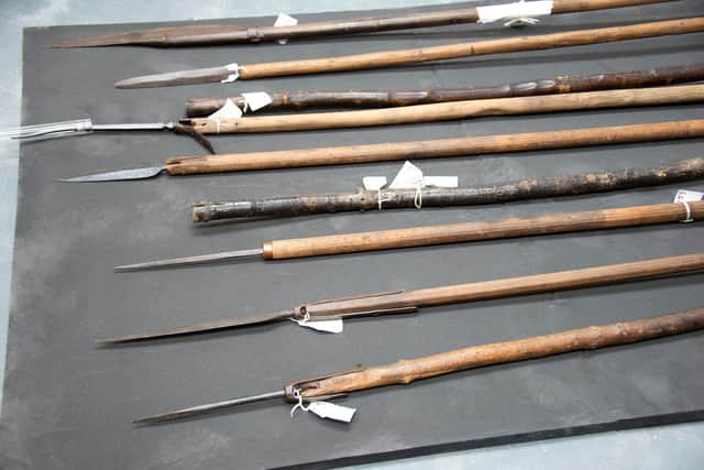 Pikes picked from the field where the Battle of Bonnymuir was fought between the radicals and the local yeomanry. PIC: Will Totterdell.