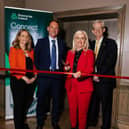 Photographed at the Enterprise Ireland Business Leaders Dinner in Glasgow are (L to R) Emma Farrell, Senior Market Advisor UK CreaTech Sector, Enterprise Ireland; Pat Stack, Head of Business Development & Marketing at Uniquely; Minister Niamh Smyth TD, Minister of State for Trade Promotion, Artificial Intelligence and Digital Transformation; and Joe Healy, Head of Global Markets, Enterprise Ireland.
