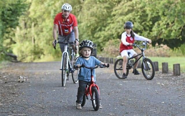 Levels of cycling activity increased by as much as 182 per cent in areas of Scotland last month.