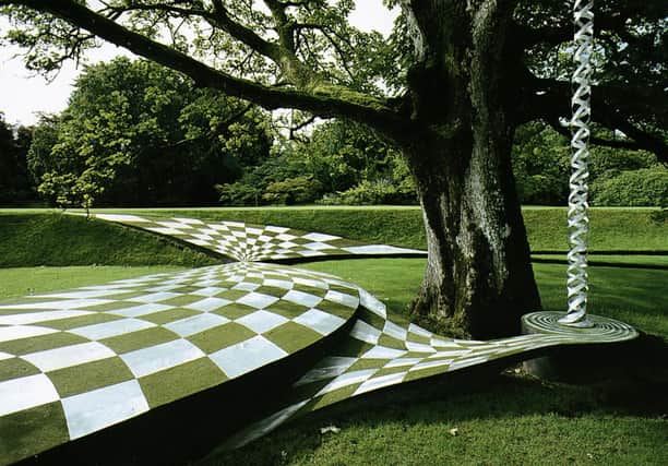 Charles Jencks' Garden of Cosmic Speculation is considered one of  Scotland's finest modern landscapes with a project now underway to locate other post-war gardens that broke new ground. PIC: Contributed.