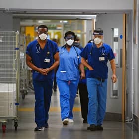 Medical staff wearing FFP3 face masks. Picture: Victoria Jones/PA Wire