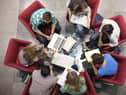 University students studying in a circle