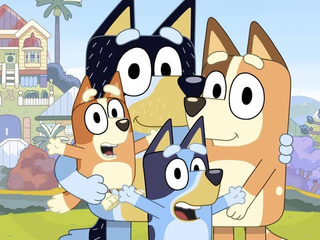 Bluey, Bingo, Bandit and Chilli. They might be cartoon dogs, but their portrayal of family life is top-notch. Picture: Ludo Studio