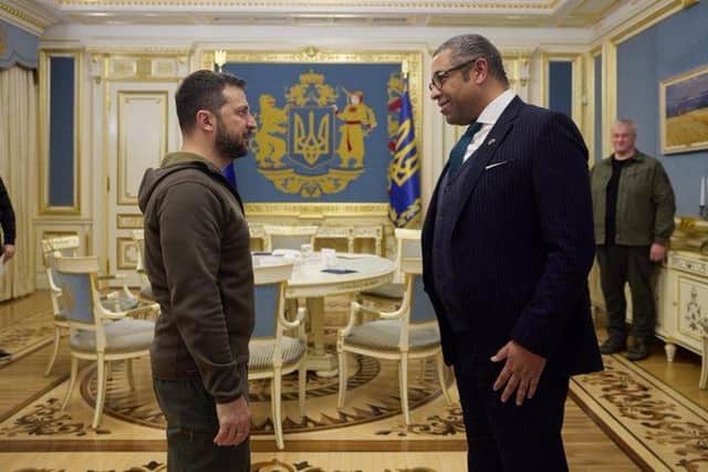 Foreign secretary James Cleverly met with Volodmyr Zelensky in Kyiv.