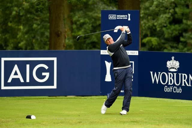 Crail member Martin Slumbers in action during the pro-am event prior to the 2019 AIG Women's British Open at Woburn. Picture: Ross Kinnaird/Getty Images.