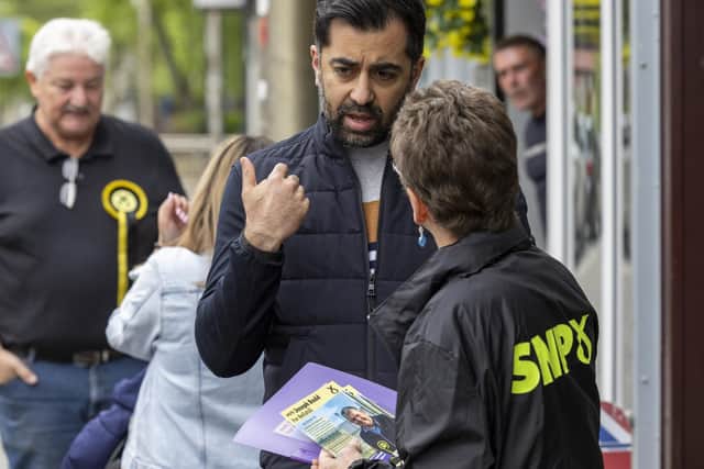 First Minister Humza Yousaf during a visit to Bellshill in North Lanarkshire ahead of First Minister's Questions. Picture: Robert Perry/PA Wire