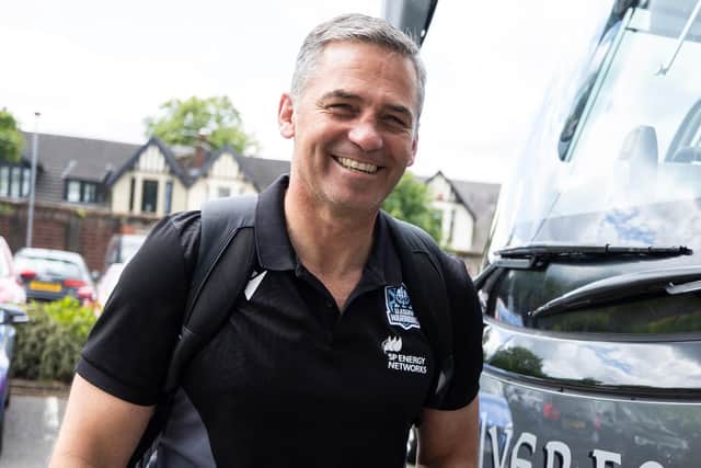 GLASGOW, SCOTLAND - JUNE 17: Head coach Franco Smith is pictured as Glasgow Warriors depart Scotstoun Stadium for their BKT URC Grand Final match against Vodacom Bulls in Pretoria, on June 17, 2024, in Glasgow, Scotland. (Photo by Ross MacDonald / SNS Group)