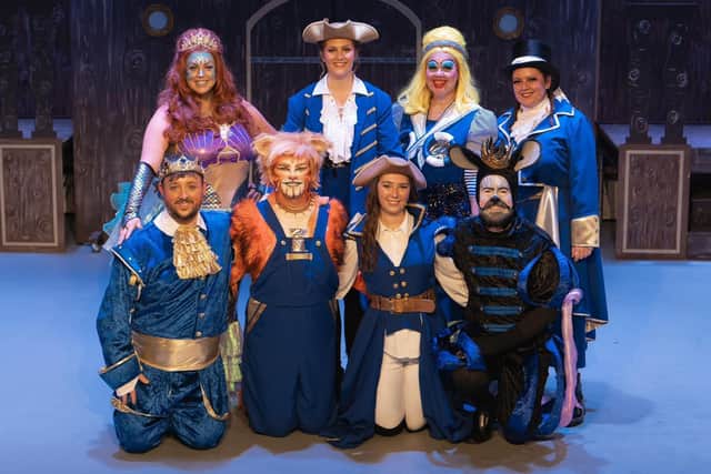 This year's panto principals pose for a photograph.