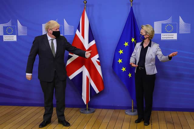 Boris Johnson and European Commission president Ursula von der Leyen meet for a dinner during they will try to reach a breakthrough on a post-Brexit trade deal