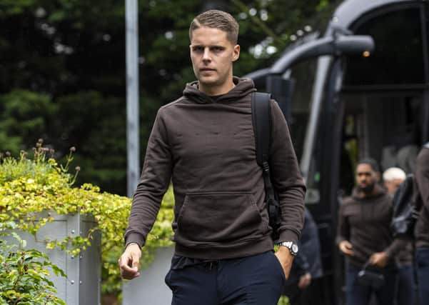 Former Rangers transfer target Joey Veerman, pictured arriving in Scotland yesterday, is in good goalscoring form for PSV.