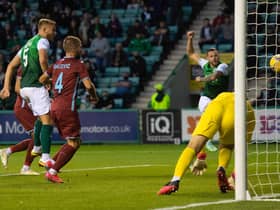 Martin Boyle equalises for Hibs but it was a tell of missed chances for the Easter Road side in their Europa Conference League third qualifying round first leg tie with HNK Rijeka (Photo by Craig Foy / SNS Group)