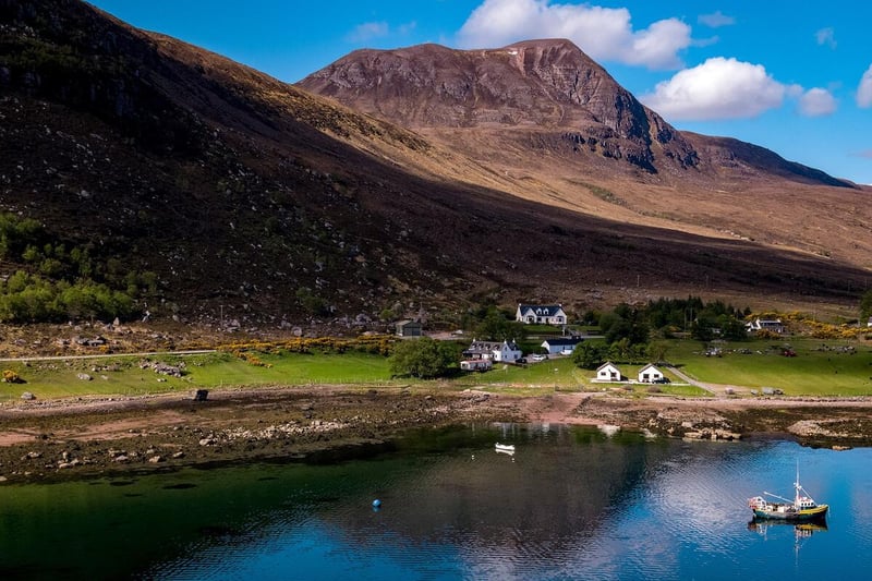 Overlooking Little Loch Broom in Dundonnell, in the north west of Scotland around 25 miles south of Ullapool, the Birches Bed and Breakfast has perfect views over the sea loch, barbecue facilities and a children's playground.
