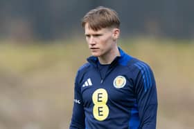 Scott McTominay during a Scotland training session at Lesser Hampden, on March 19, 2024, in Glasgow, Scotland.  (Photo by Craig Foy / SNS Group)