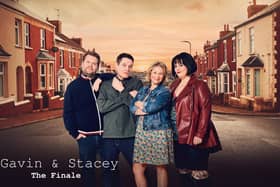 Smithy (James Cordon), Gavin (Mathew Horne), Stacey (Joanna Page), Nessa (Ruth Jones)