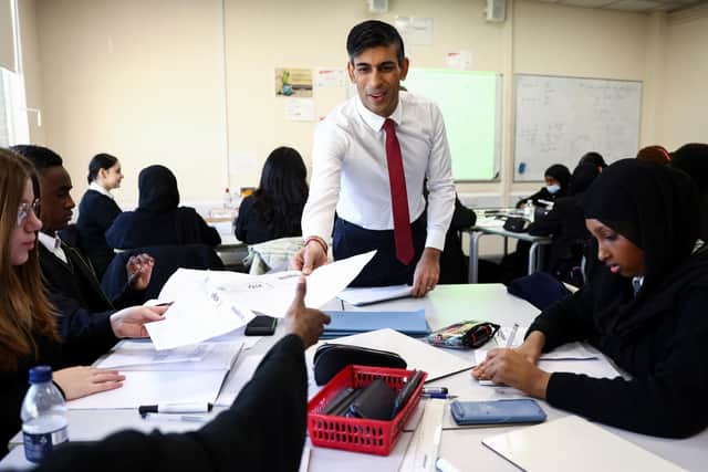 Rishi Sunak visits Harris Academy in Battersea, London, earlier this year (Picture: Henry Nicholls/WPA pool/Getty Images)