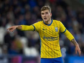 Riley McGree of Birmingham City in action during the Sky Bet Championship against Huddersfield Town. The player looks set to stay in Engalnd's second tier. (Photo by Joe Prior/Visionhaus)