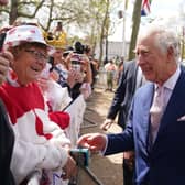 King Charles III on a walkabout outside Buckingham Palace