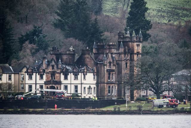 Fire damage at the Cameron House hotel on Loch Lomond.