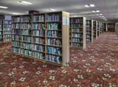 The carpet at the Mitchell Library in Glasgow - inspiration for Elizabeth Price's film Underfoot PIC: Andrew Lee