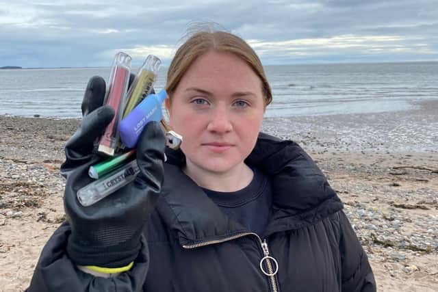 Scottish climate activist Laura Young, an environmental scientist studying for a PhD in Dundee, first began campaigning for a ban on disposable vapes in 2022 after her dog picked one up in its mouth during a walk