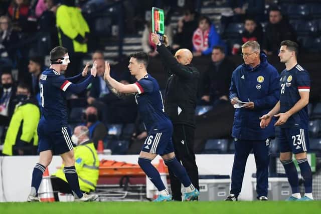 Old Firm rivals Callum McGregor and Ryan Jack were team-mates for Scotland - and the same scenario was played out for Sweden and Croatia too.  (Photo by Ross MacDonald / SNS Group)