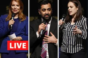 All three candidates, Kate Forbes, Humza Yousaf and Ash Regan, will take part in the first TV debate following the shock resignation of Nicola Sturgeon.