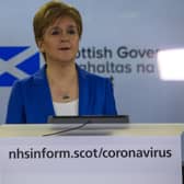 Nicola Sturgeon gives a Covid press briefing at St Andrews House in March 2020 (Picture: Michael Schofield/WPA Pool/Getty Images)