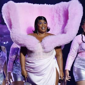 Lizzo at the Brits. She's on the bill for Glastonbury but not as a headliner even though she 'totally could be' admit the organisers. (Picture: Ian West/PA)