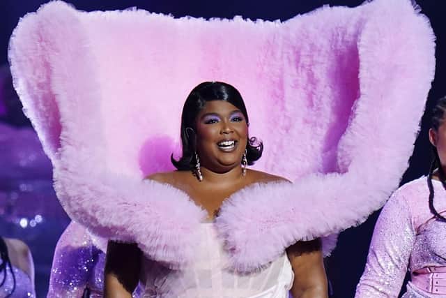 Lizzo at the Brits. She's on the bill for Glastonbury but not as a headliner even though she 'totally could be' admit the organisers. (Picture: Ian West/PA)