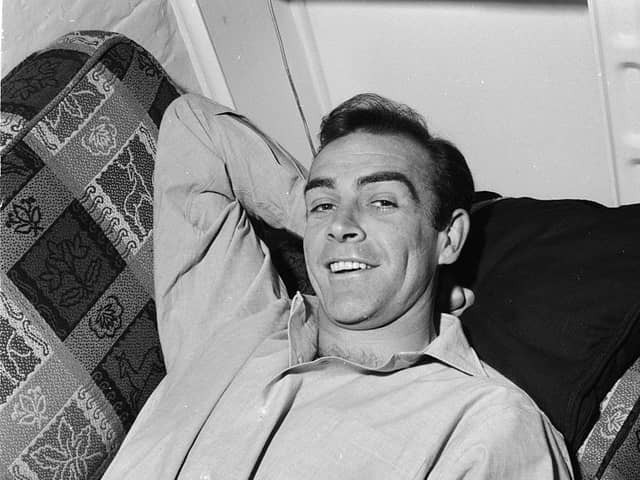 Sean Connery pictured in August 1962 in his London basement flat, shortly before he was to make his cinematic debut as James Bond.
