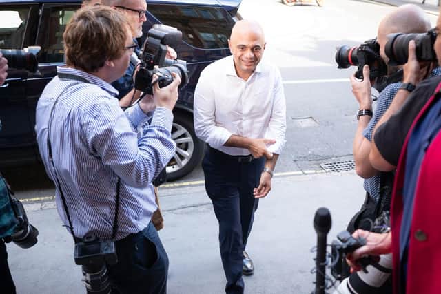 Sajid Javid attends the launch of his campaign to be Conservative Party leader and Prime Minister