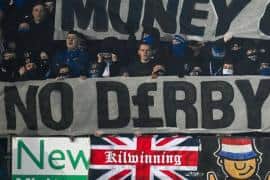 Rangers fans chanted their opposition to the Sydney Super Cup plans and displayed a banner in the away end. (Photo by Rob Casey / SNS Group)