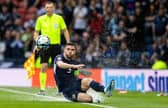Scotland captain Andy Robertson in action during the rain-swept Euro 2024 qualifier between Scotland and Georgia at Hampden on Tuesday (Picture: Craig Foy/SNS Group)
