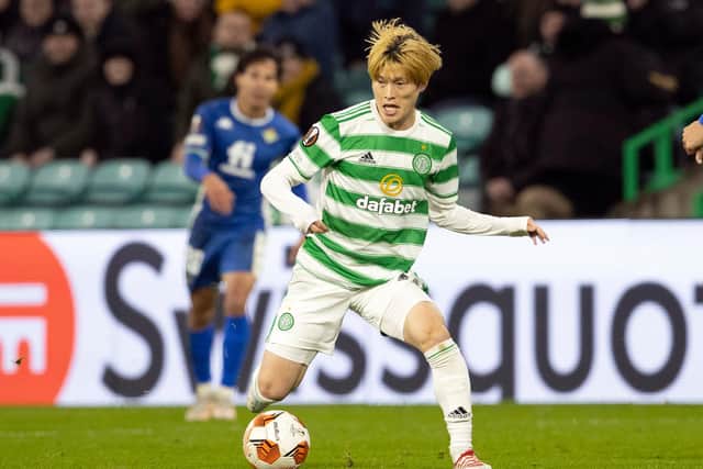 Celtic striker Kyogo Furuhashi remains a doubt for Sunday's Premier Sports Cup final against Hibs (Photo by Alan Harvey / SNS Group)