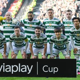 The Celtic starting eleven for the Viaplay Cup final.  (Photo by Craig Foy / SNS Group)