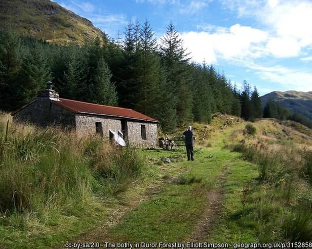 Taigh Seumas a Ghlinne bothy in Glen Duror is closed until further notice after a fire broke out at the shelter. PIC: Elliot Simpson/geograph.org.