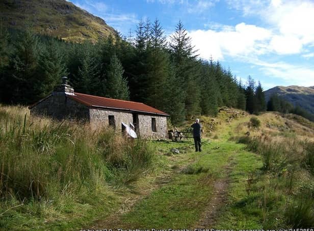 Taigh Seumas a Ghlinne bothy in Glen Duror is closed until further notice after a fire broke out at the shelter. PIC: Elliot Simpson/geograph.org.
